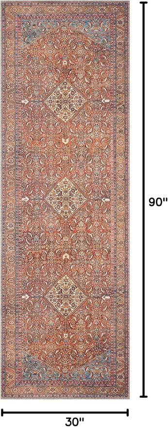 Loloi Loren Collection LQ-06 Red/Multi 2'-6" x 7'-6" Runner Rug