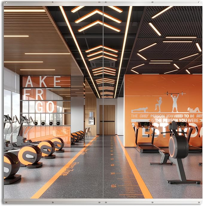 ROOMTEC Home Gym Mirror 60"x36"-2PCS Frameless Wall Mounted Fitness Mirror, Large Tempered Glass Full Length for Yoga, Dance Studio, Workout Room