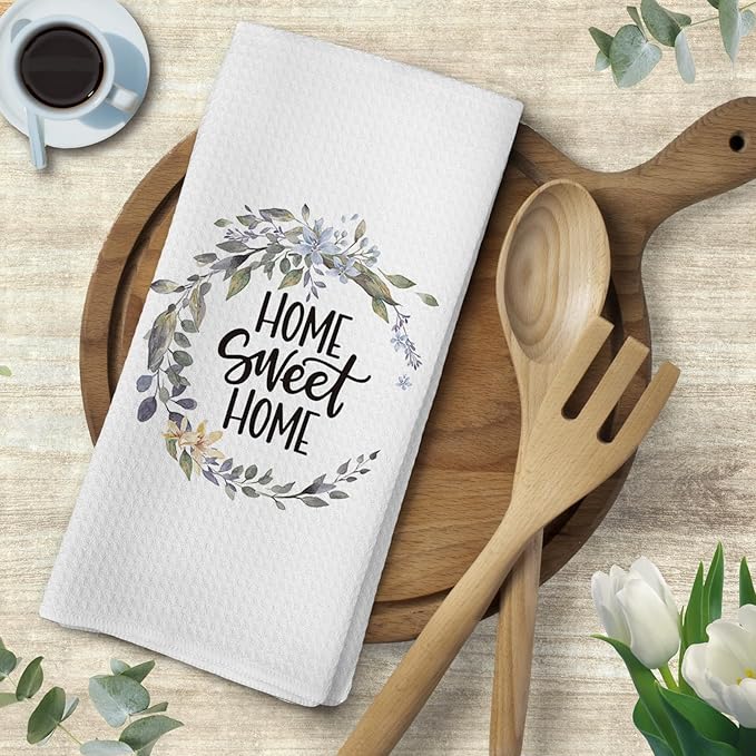 Voatok Home Sweet Home Garland Bath Towel,Family Sweet Gifts Decorative Towel,New Home Housewarming Decor,Mom Gifts