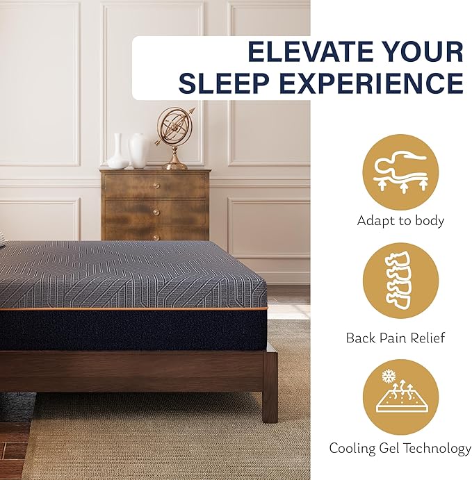 EGOHOME Hybrid King Mattress 12 Inch, Mattress with Cooling Cover, Comfort Foam & Pocket Spring Bed in a Box, Targeted Support Pressure Relief, CertiPUR-US Certified, Made in USA, 76x80x12 Black