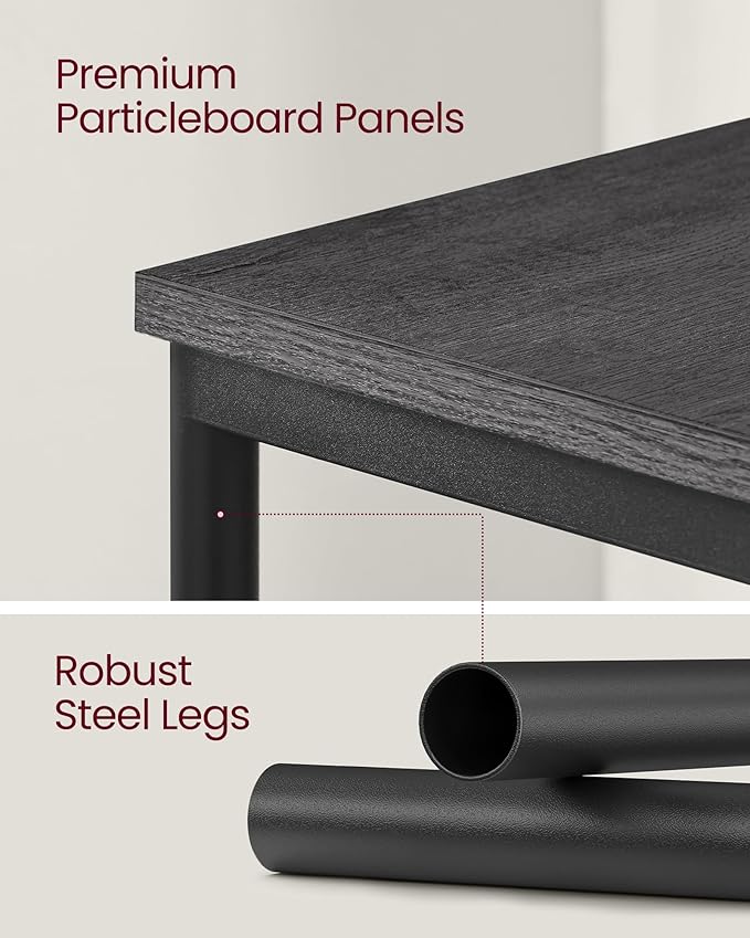 VASAGLE Side Tables Set of 2, Small End Table, Nightstand for Living Room, Bedroom, Office, Bathroom, Misty Gray and Classic Black ULET272B68