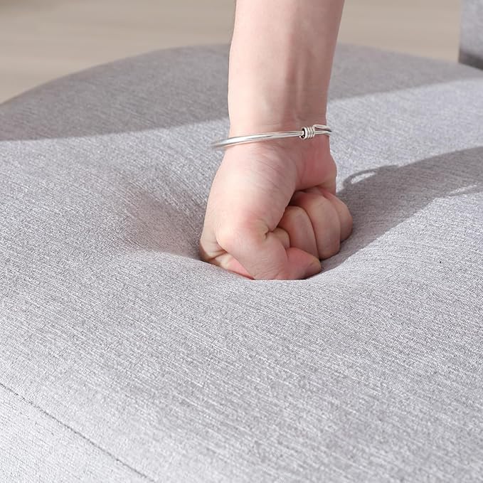 Modern Chenille Dining Chairs Set of 4, Upholstered Barrel Chairs with Arms Comfy Accent Side Chairs for Living Room/Dining Room/Reception, Grey