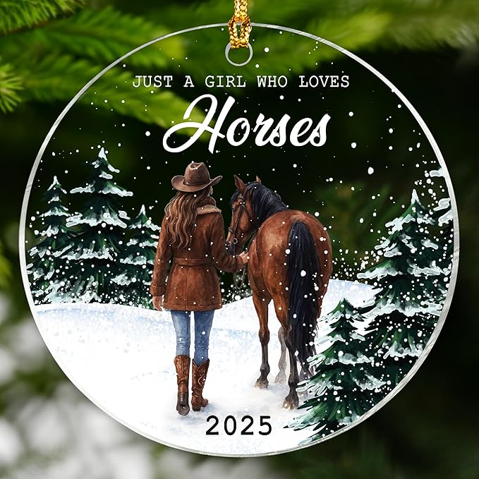 Horse Gifts for Girls 2025 Christmas Ornaments – Wooden Horse Ornaments for Christmas Tree – Durable Horse Ornament Gifts to Animal Lovers, Owners, Men, Women, Kids and Equestrian Fans