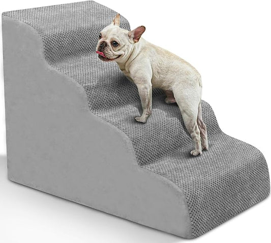 Dog Stairs for Small Dogs, High Density Foam Dog Ramp, Extra Wide Non-Slip Pet Steps for High Beds Or Couch, Soft Foam Doggie Ladder for Dogs Injured, Older Pets, Small Cats