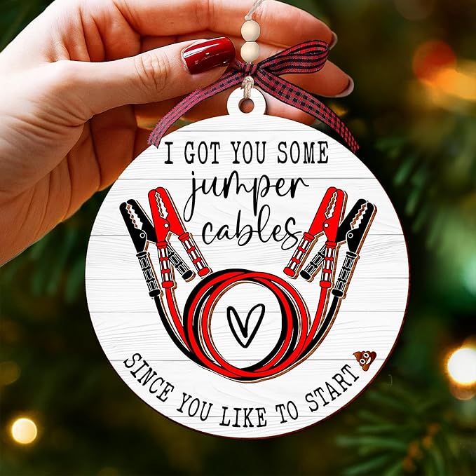 Funny Ornaments for Adults, Great Christmas Ornaments & Jumper Cables Ornament - Unique Gag Gifts for Christmas Tree - Novelty Items and Adult-Themed Funny Gifts for Christmas