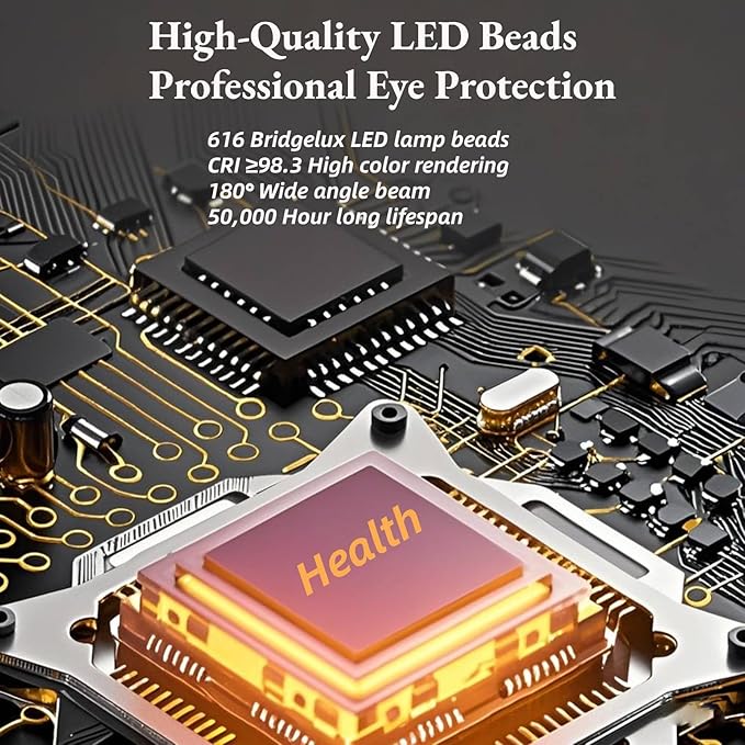 Eyelumia LED Floor Lamp - Eye Caring Standing Light with 10800LM Dimmable Dual Light Source, 120W, 4000K Natural Daylight Reading Lamp for Living Room Bedroom Home Office