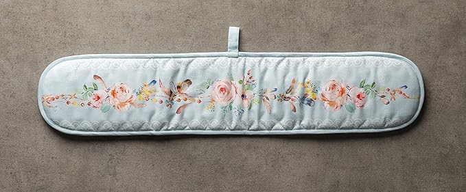 Maison d' Hermine Double Oven Mitts 100% Cotton 7"x35" Double Oven Mitt Heat Resistant BBQ Cooking Gloves with Loop, Baking, Grilling, Home, Kitchen, Handling Hot Pans Spring Summer (Ibiza)