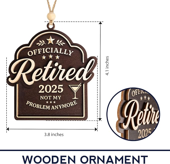 Chritsmas Ornament 2025 - Retirement Ornament - Retired Gifts for Men - Retirement Gift for Woman - Retired Gift