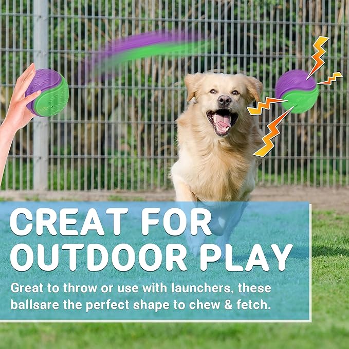 3.5in Squeaky Dog Balls Toys for Training, Dog Toys to Keep Them Busy, High Bouncy Balls for Interactive Playing, Great for Puppy Pet Teething and Chew 4Pcs