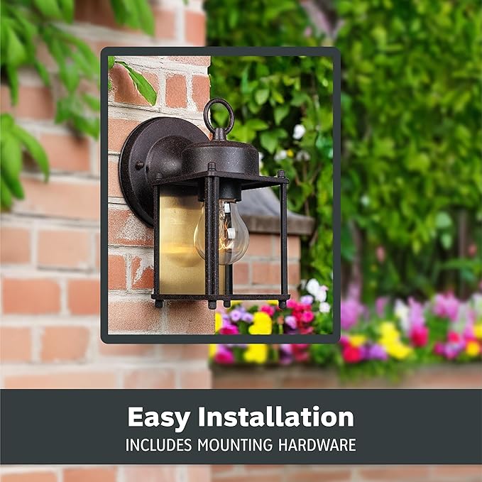 Designers Fountain 1161-RP Porch Outdoor Wall Lantern Sconce, 8in H, Rust Patina