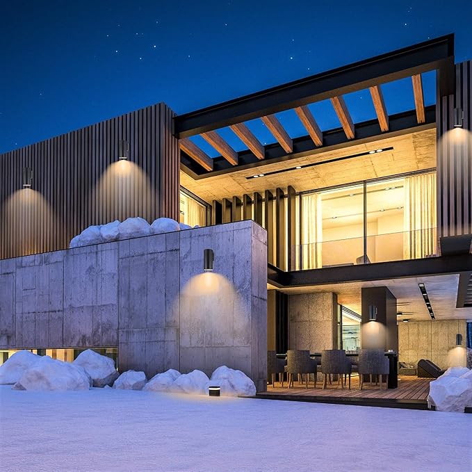 Dusk to Dawn Outdoor Lighting, Exterior Lights -ETL Listed, Aluminum Anti-Rust Waterproof Wall Mount Cylinder Design, 1-Direction Up or Down Light Fixture for Porch,Patio or Garage (3 Pack)