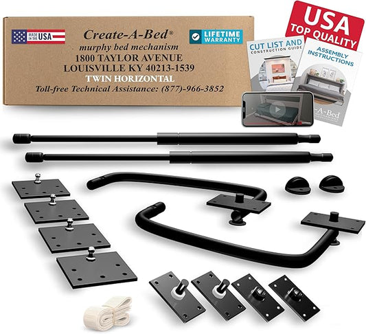 Create-A-Bed Twin Size Deluxe Murphy Bed Kit, Horizontal