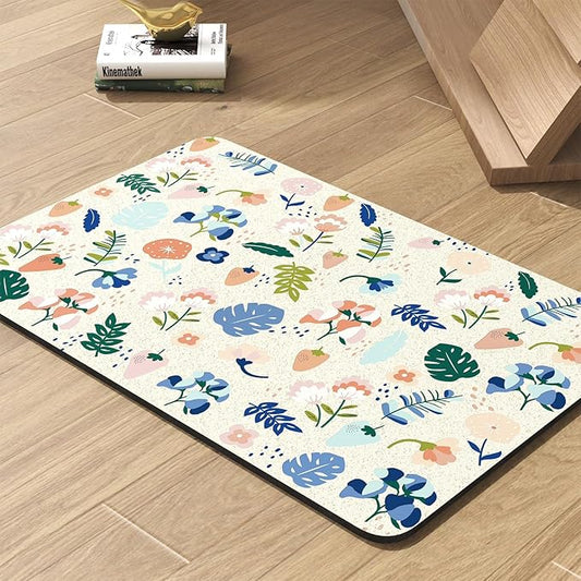 Pet Feeding Mat-Absorbent Dog Mat for Food and Water Bowl-No Stains Quick Dry Water Dispenser Mat-Dog Accessories Pet Supplies-Bowl for Messy Drinkers（LIGHTFLOWERS,23"x34"