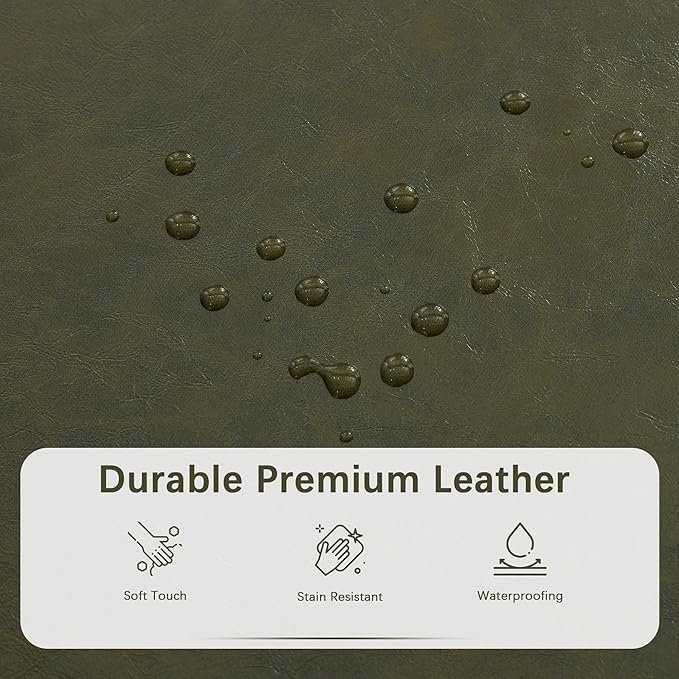 HUIMO Faux Leather Storage Ottoman Bench 50.3 Inch Extra Long PU Upholstered Bedroom Bench with Large Storage Space for The Living Room, Entryway, Bedroom Hold Up to 300lbs (Green)