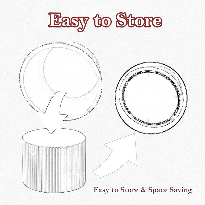 Round Travertine Coffee Table Set of 2 Modern Stripe Circle Nesting Side Tables No Assembly for Living Room Balcony Yard (E-26.77+19.7in)