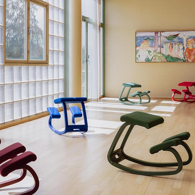 Varier Variable Monochrome Poppy Ergonomic Office Kneeling Chair – Active Sitting, Rocking Seat for Home, Study & Posture Support – 10 Year Quality Guarantee