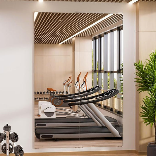 brisafe 2PCS 71" X 24" Gym Mirror - Full Length Wall Mirror for Gyms, Dance Studios, Home and Yoga - Easy Installation, Ultra Light Shatterproof Nano Miorror Reduces 60% Commercial Insurance Costs