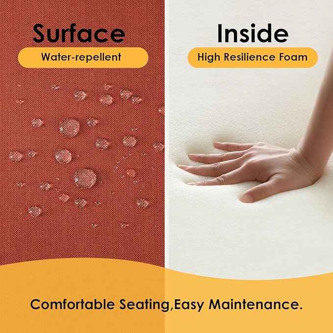 Outdoor Sunbrella Cushions for Patio Furniture Set of 2, 24"x24" Water Repellent Chair Cushions Removable Seat Bottom & Back Cushion Covers for Chair, Sofa, Couch, Spectrum Grenadine