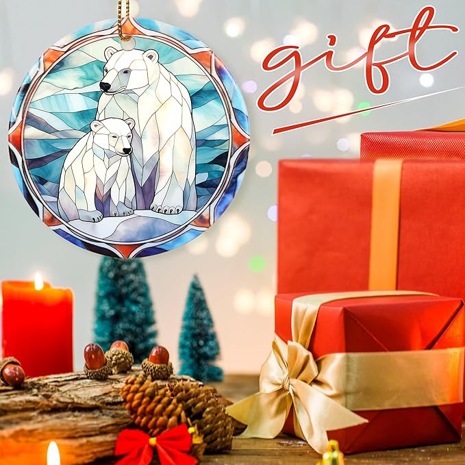 Christmas Ornament, Two Polar Bear Ornament, Christmas Decorations for Tree, Heirloom Keepsake, Gift Idea
