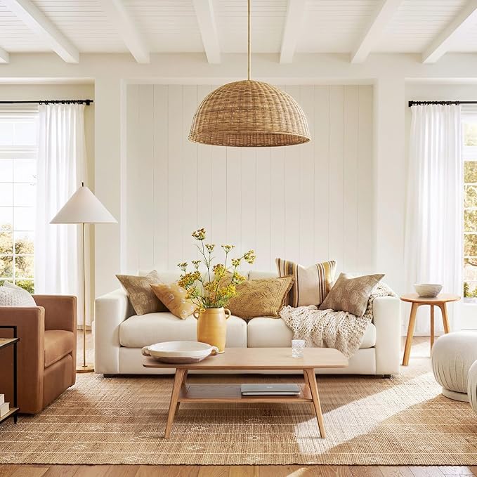 Wood Coffee Table - 100% Solid Oak Wood- 2-Tier Coffee Table with Storage for Living Room, Eco-Friendly Finish, Easy Assembly (Natural, 47.24" D x 22.04" W x 17.32" H)