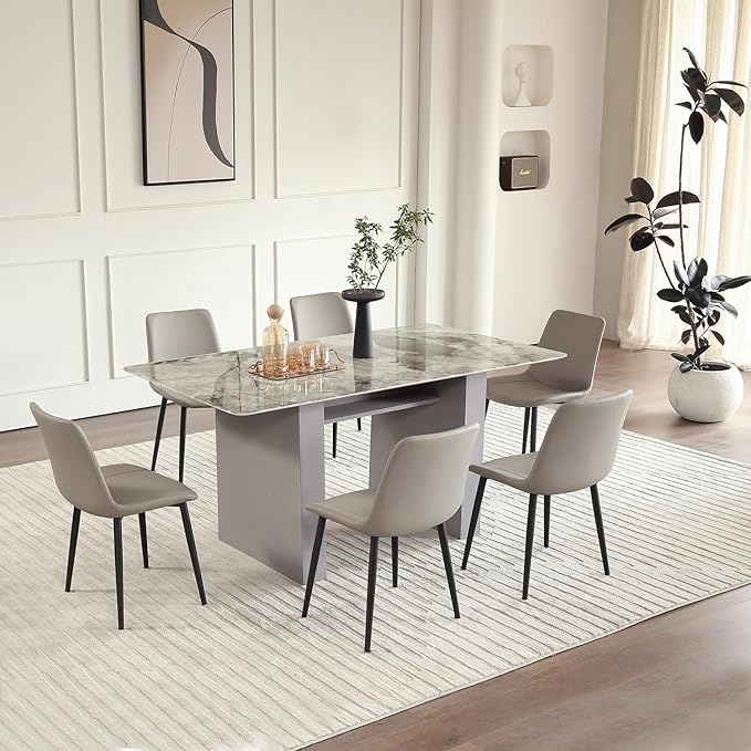 Leather Dining Chairs Set of 2, Mid Century Modern Faux Leather Kitchen & Dining Room Chairs, Comfortable Dinner Chair Kitchen Chairs for Restaurant Living Room, Cafe, Home (2, Young Colt)