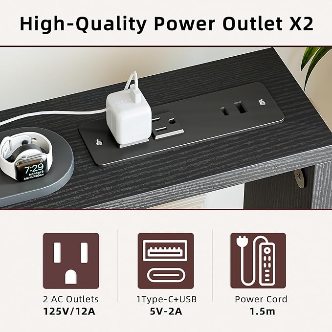 TIQLAB Sofa Table, 79''L x 9.1''W (1.2'' Thickness) Long Console Table Behind Couch, Entryway Table with Angled Metal Frame, Industrial Console Table, Black