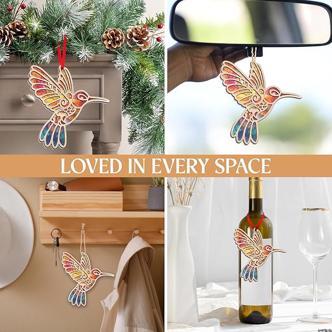 GEEMBI Christmas Hummingbird Gifts for Women Men - Hummingbird Suncatcher Christmas Ornaments 2025 - Inspirational Spiritual Religious Gift, Garden Gifts for Mom Grandma, Stocking Stuffers Ornaments
