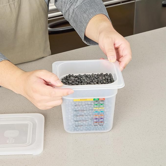 Restaurantware Food Storage Container 1 Pack of 6.8 x 4.2 x 5.9 Inches Plastic Stackable Storage Box White Reusable Label Container Dishwasher Safe For Restaurants And Kitchens