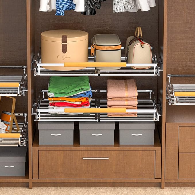 Pull Out Drawer Cabinet Organizer, Expandable Slide Out Storage Shelves - Heavy Duty, Durable and Smooth Slide-Out, 23" x 40" Wide x 22.5" Deep, 1 Pack