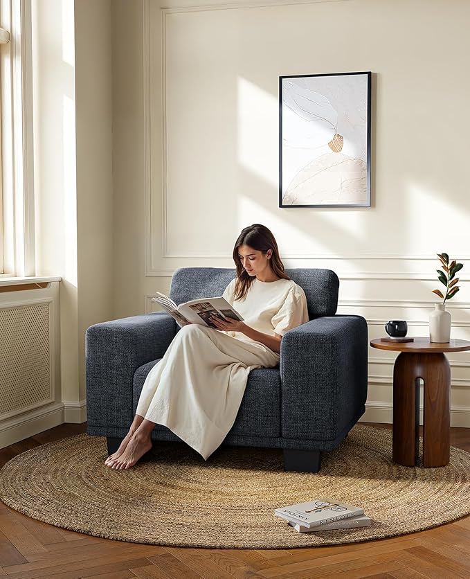Amada 40" Oversized Accent Sofa Chair, Modern Armchair with Deep Seat, Comfy Upholstered Large Reading Chair with Removable Washable Covers for Living Room & Bedroom Office
