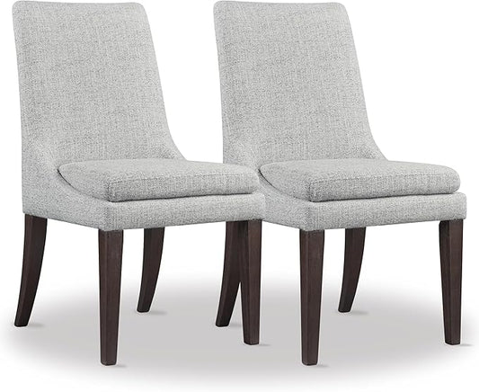 Upholstered Dining Chairs Modern Sidechair Performance Fabric High Back Armlesschair for Diningroom Kitchen,Light Grey,Set of 2(1 Box)