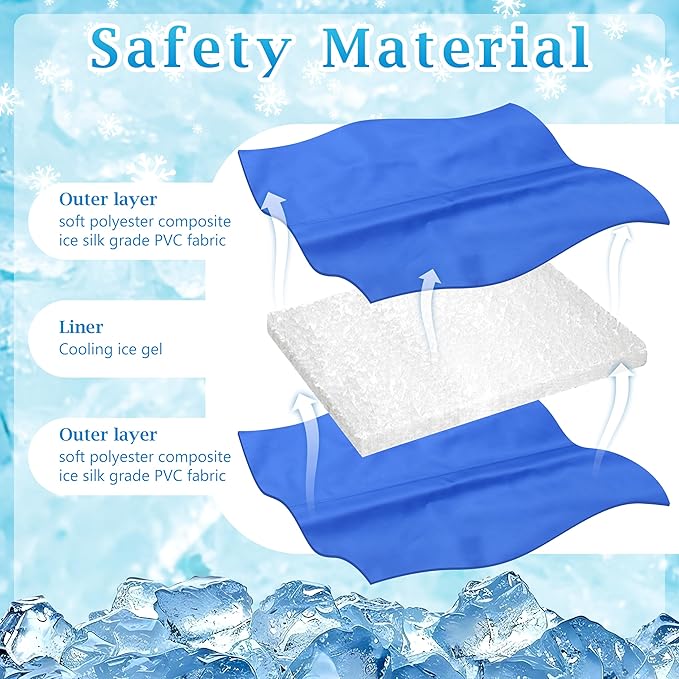 Fayoo Cooling Gel Mat for Dogs - 35.4x23.6 Inch Portable Pet Cooling Pad with Ice Silk Surface Bed for Indoor, Outdoor, Travel Includes Storage Bag (Blue)