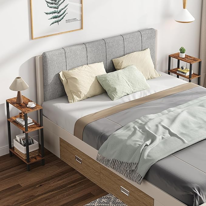 TUTOTAK Small Side Table, Narrow End Table, Skinny Sofa Table, Slim Nightstand, Couch Table, Living Room, Bed Room, Brown TB01BB0772