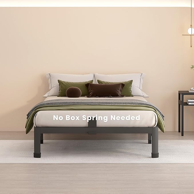 MAF 7 Inch Twin Metal Platform Bed Frame with Round Corner Legs, 3000 LBS Heavy Duty Steel Slats Support, Noise Free, No Box Spring Needed, Easy Assembly