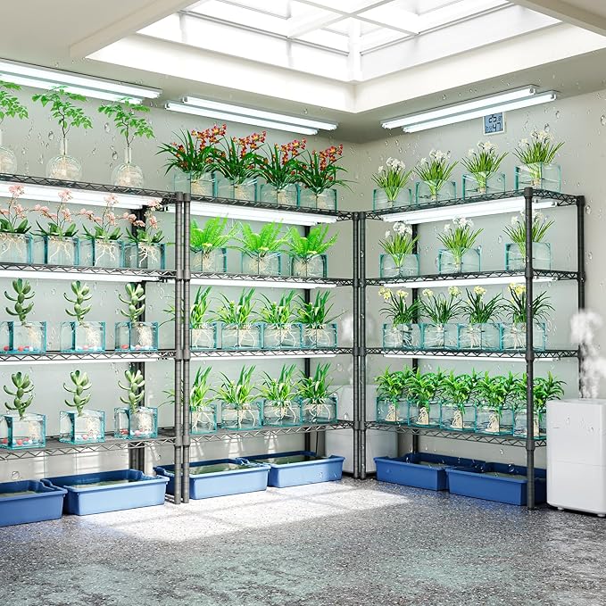 IZEUK Outdoor Metal Storage Shelving Unit, 4-Tier Heavy Duty Wire Rack Organizer with Rust-Resistant and Corrosion-Proof Coating (Grey, 17.7" D x 47.24" W x 59" H)