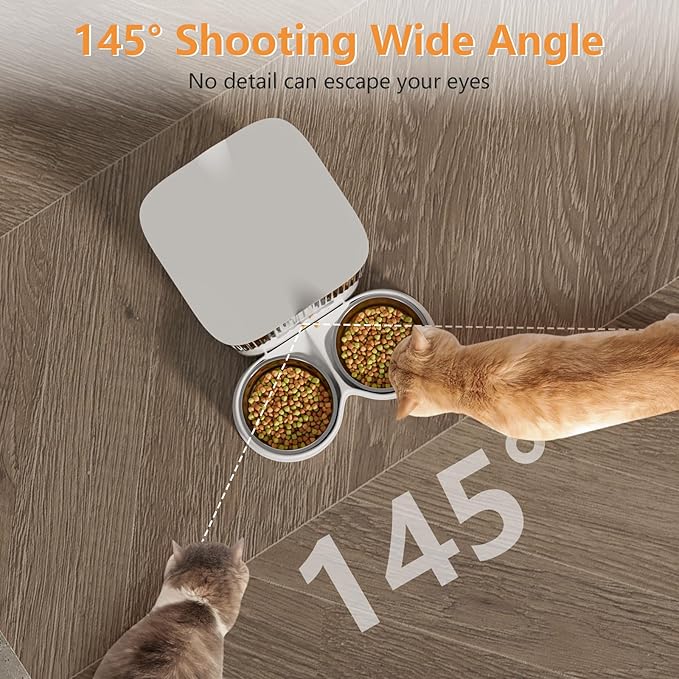 Automatic Cat Feeder with Camera, 5G WiFi Pet Feeder with APP Control & Dual Power Supply 1080P HD Video with Night Vision for Cat & Dog (Video)