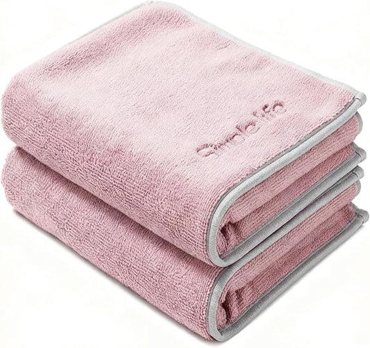 2-Pack Microfiber Bath Towels (27x54 Inches) - Ultra Soft & Quick Dry, 3X Absorbency, Lightweight for Gym, Yoga, Travel & Spa - Perfect for Home, Fitness & Post-Workou