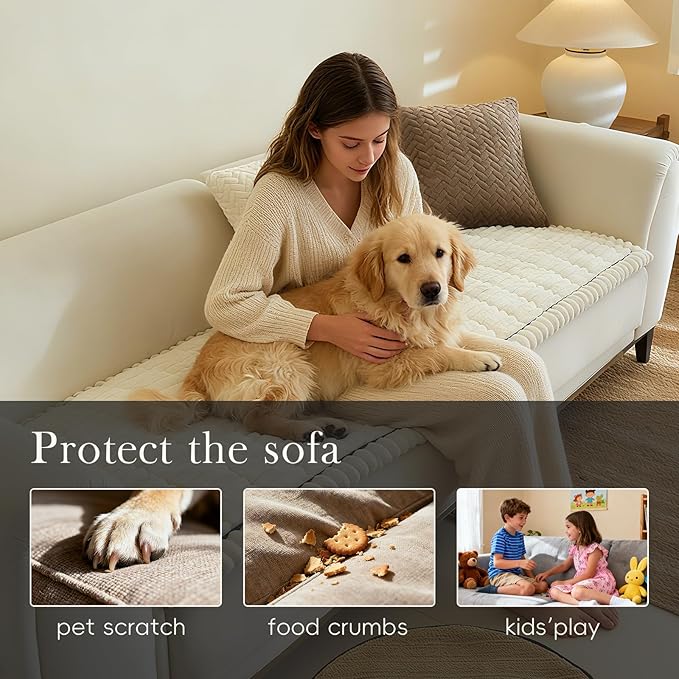 Couch Covers for 3 Cushion Couch Sofa Pet Friendly,Non-Slip Sofa Cover Washable