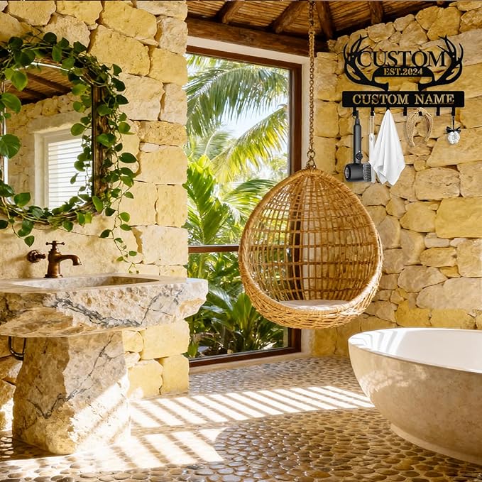 Personalized Deer Antler Key Holder Wall Mount, Custom Metal Keys Hanger for Wall with Name, Custom Key Rack Holder with Hooks for Entryway, Front Door, Hallway, Living Room, Kitchen