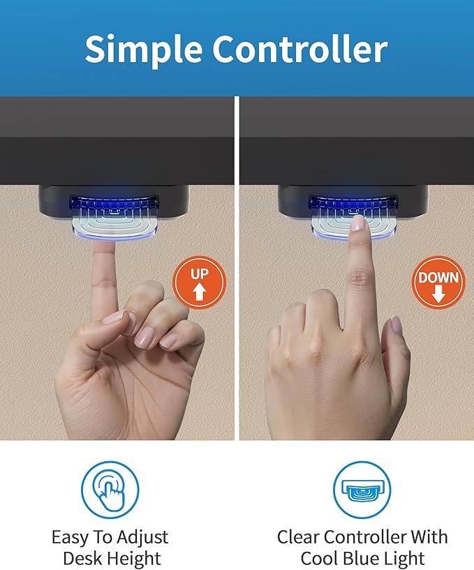 Okin Small Electric Standing Desk, 40" x 24" Whole Piece Height Adjustable Black Sit to Stand Desk Computer Workstation for Home Office