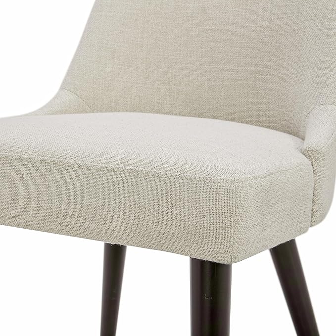CHITA Mid-Century Modern Dining Chair, Upholstered Fabric Accent Chairs, Set of 2,Performance Fabric in Linen