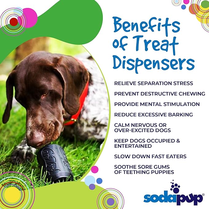 SodaPup Magnum Soda Can – Dog Treat Dispenser & Chew Toy Made in USA from Our Most Durable Non-Toxic, Pet-Safe, Food Safe Natural Rubber for Mental Stimulation, Problem Chewing, Calm Nerves, & More