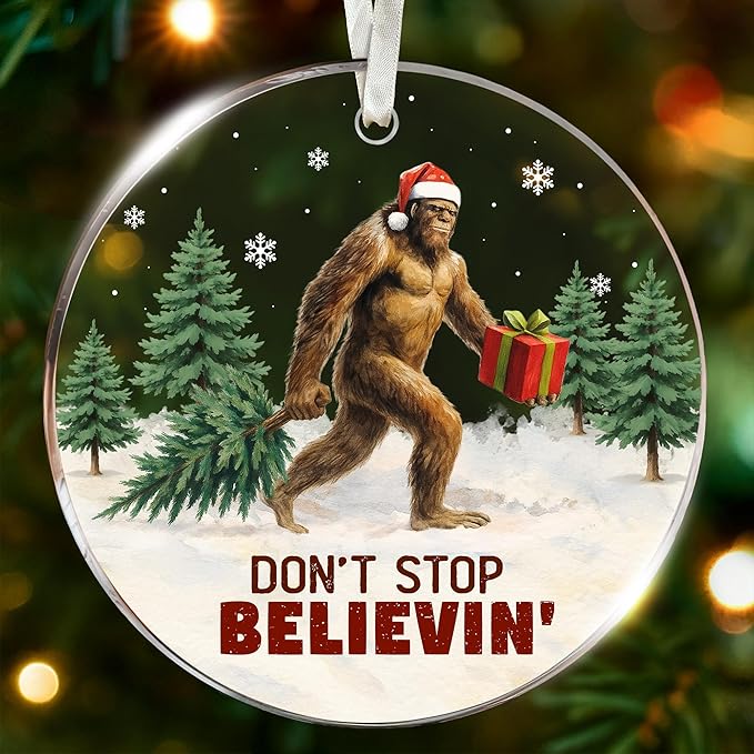 Bigfoot Ornament - Bigfoot Ornaments for Christmas Tree - A Quirky Sasquatch Christmas Tree Topper, Unique Gift for Bigfoot Lovers, Perfect Ornaments for Holiday Decor, Sasquatch and Big Foot Gifts