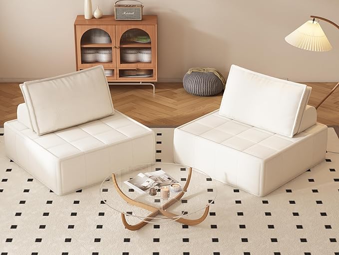 PurrJoys Modular Sectional Loveseat, 2-Piece Deep Seat Corduroy Lounge Sofa with Movable Cushions, Small Loveseat Couch for Living Room, Bedroom, Apartment