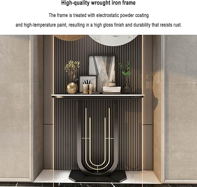 Console Table for Entryway Hall, Against Wall Hotel Long Porch table,stone top recibidor de entrada casa,Entry Home Wall Art Strip Table,for Living Room(A,47.2*11.8*31.5in/120*30*80cm)