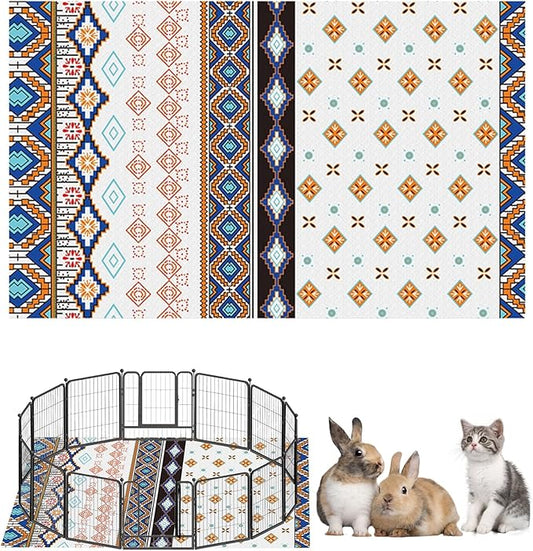 BNOSDM 91" X 63" Extra Large Bunny Cage Liner Washable Guinea Pig Mat Large Animals Mats Animal Pads for Floor Indoor Rabbit Carpet for Chinchillas Cats Ferrets Dogs