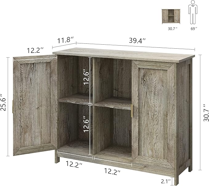 TaoHFE Farmhouse Buffet Cabinet,Entry Table Sideboard with Storage Cabinet,Farmhouse Credenza,Thin Cabinet for Hallway