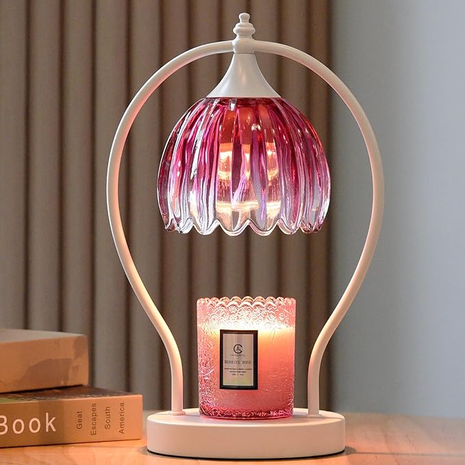 Candle Warmer Lamp with Timer: Dimmable Scented Candle Warmer Aromatherapy Lamp for Home Decor, Ideal Housewarming Birthday Wax Warmer Light Gift, Includes 2 Bulbs