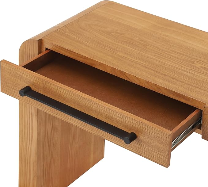 Christopher Knight Home Rulor Modern Console Table with Drawers, Wooden Narrow Console Table with Storage, Minimalist Narrow Entryway Table for Hallway, Behind The Couch, Living Room, Natural