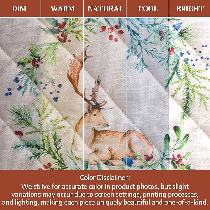 Maison d' Hermine Pot Holders 100% Cotton Heat Resistant Potholders 8" x 8" Hot Pads with Loop for Thanksgiving Christmas Decorations BBQ Cooking Baking Handling Hot Pans (Pack of 1, Holly Time)